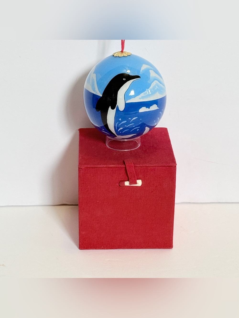 Li Bien Hand-Painted Glass Christmas Ornament – Whales Dolphins Arctic